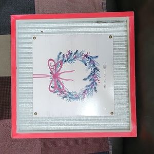Holiday Corrigated  Steel picture box style wall hanging,EUC
